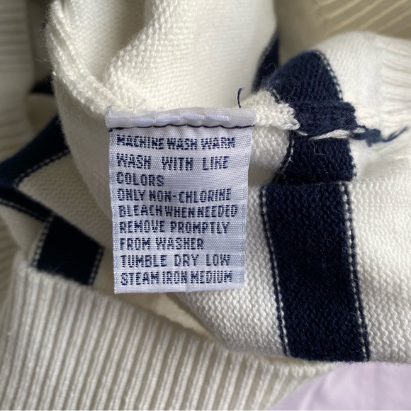 Polo by Ralph Lauren Navy and White Striped Zip-Up Sweater - Picture 6 of 11